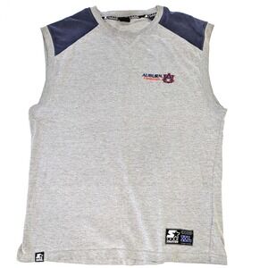 Starter Auburn Tigers Sleeveless Shirt Mens XL Gray Navy Blue NCAA Team Starter
